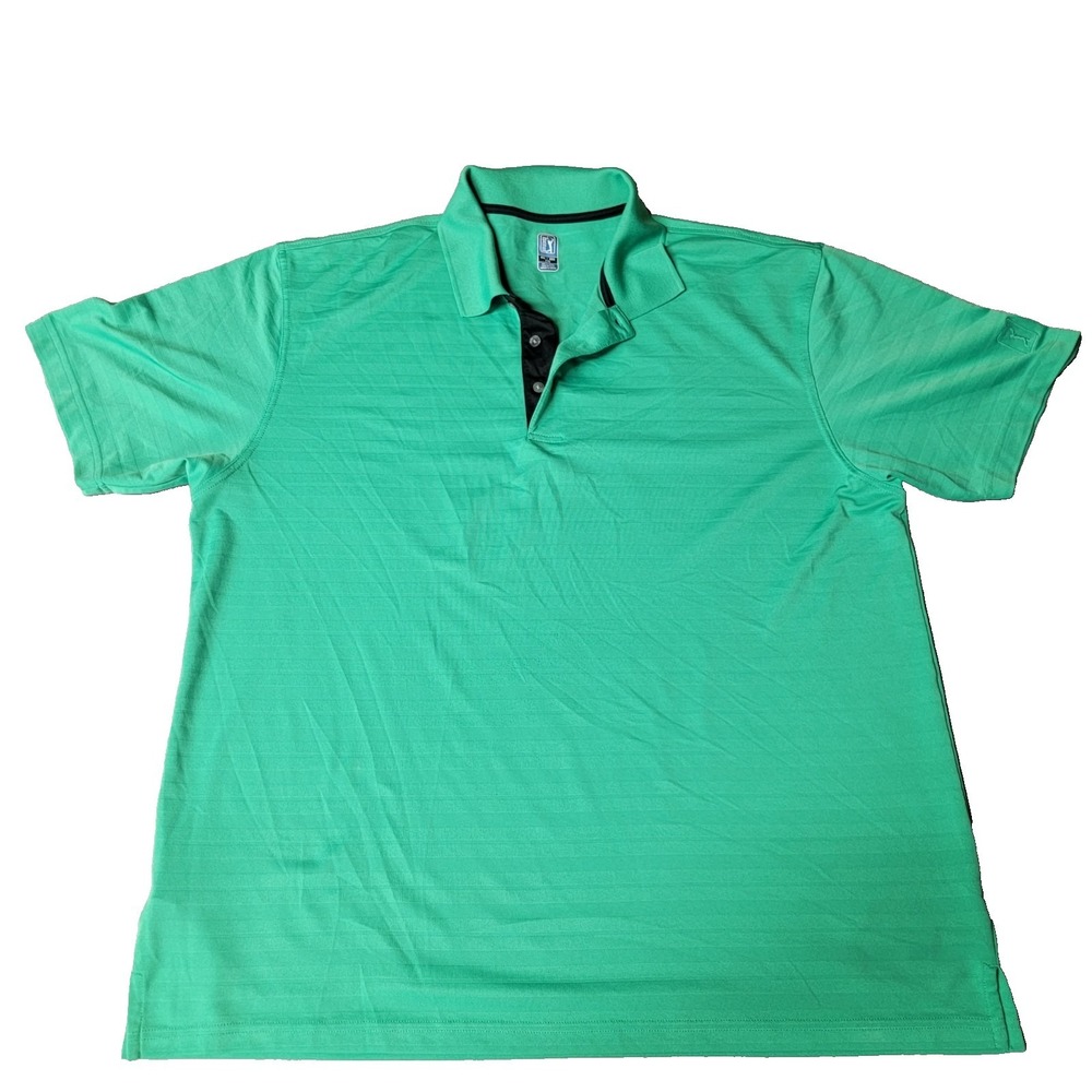 PGA TOUR Polo Shirt Mens 2XL Green Performance Golf Moisture Wicking UPF 50